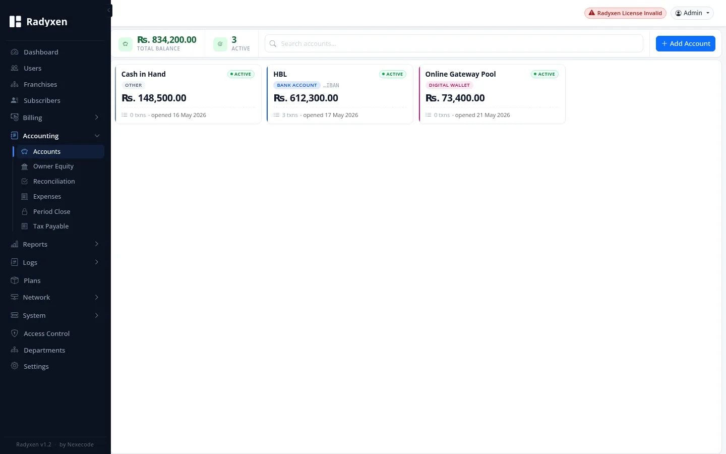 Cash accounts