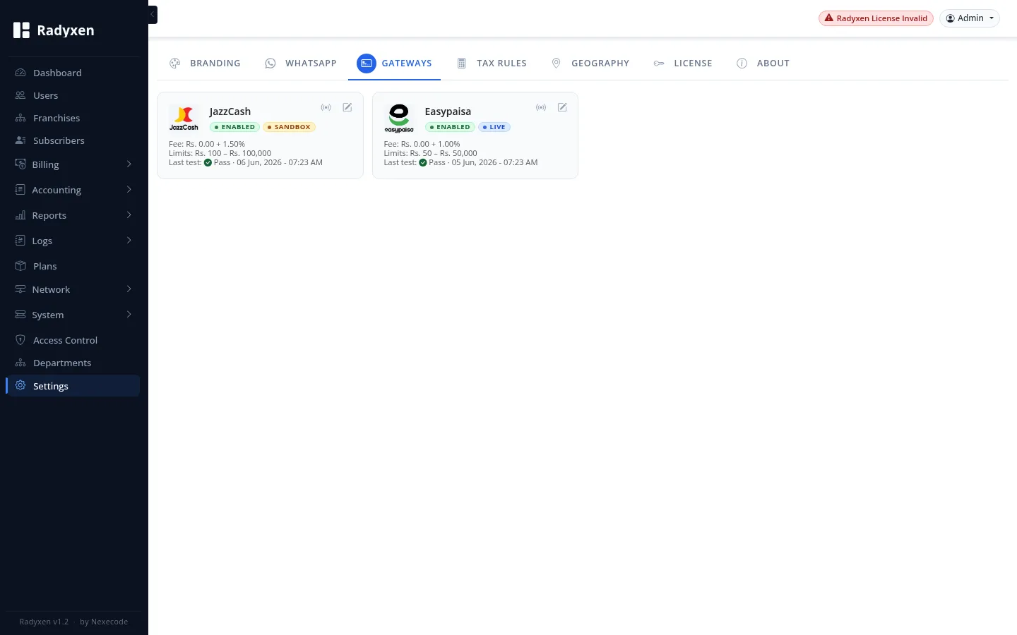 Payment gateways